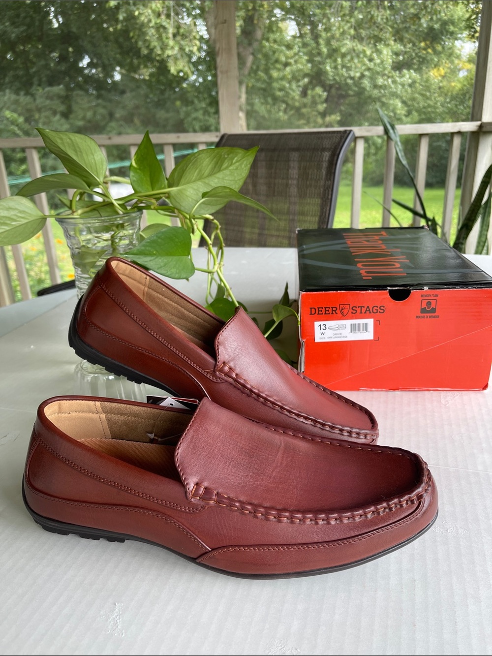 Deer Stags Men's Chestnut Brown Slip-On Moccasin Loafers